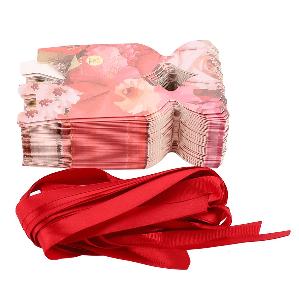 50 Set Wedding Favor Boxes Floral Pattern Retro   Sy Assemble   Boxes Party Favors with Rope   Gift Box