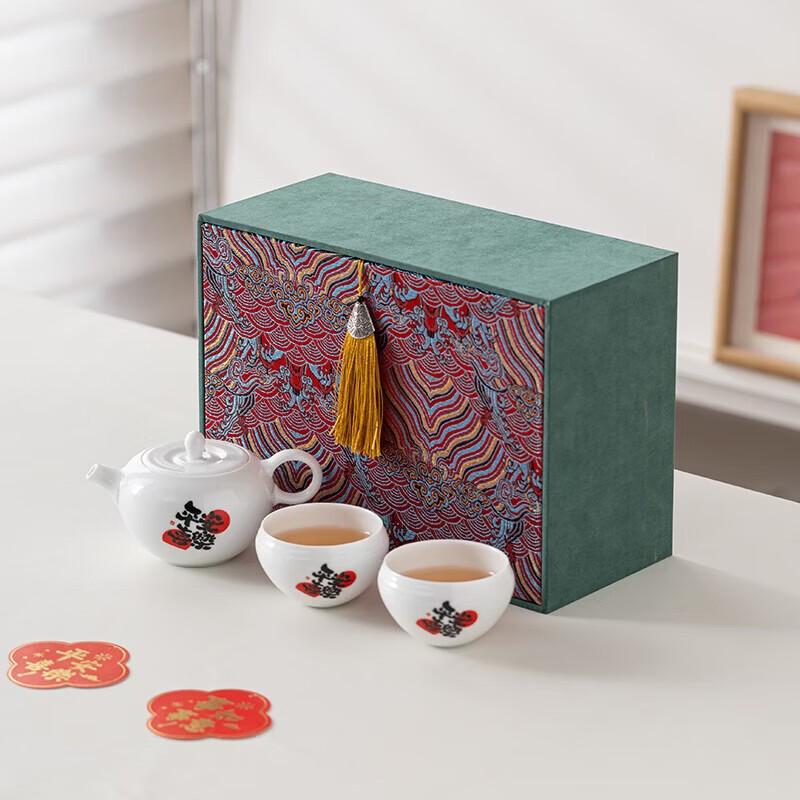 Rippled Stainless Steel Teapot & 2-Cup Tea Set Gift Box