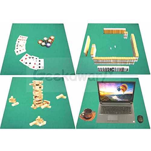 GeekDwarf Poker Mat, Square, 60cm, Washable, Non-Slip, Customizable, Rubber Backing, 2mm Thick, Thick, for Playing Cards, Casino Boards, Table Games,