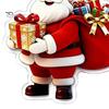 Handbags Decorative Charms Cartoon Santa Claus Acrylic Keychain, Double-sided Christmas Key Festive Car Accessories Ring, Pendant Charm for