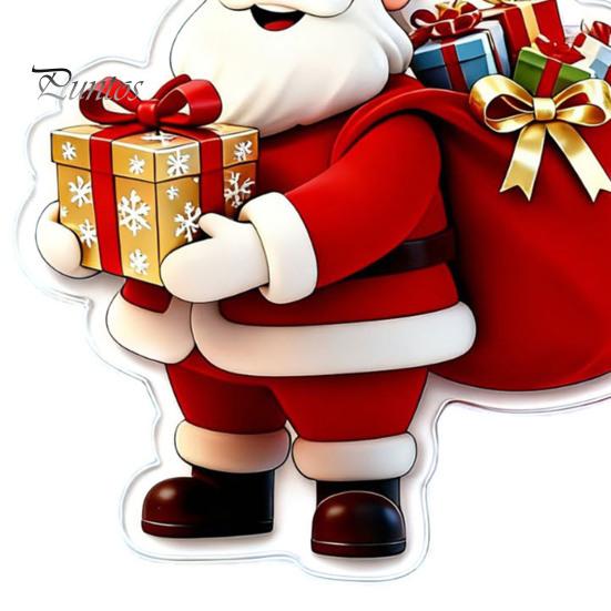 Handbags Decorative Charms Cartoon Santa Claus Acrylic Keychain, Double-sided Christmas Key Festive Car Accessories Ring, Pendant Charm for