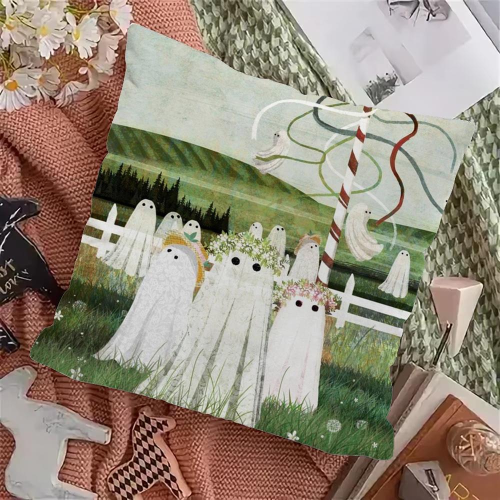 Милая Наволочка для Подушки-Привидения Наволочка для Подушки Домашние Подушки для Дивана Автомобильные Подушки Наволочка Офисная Оболочка для Подушки Подушка 16x16Inch