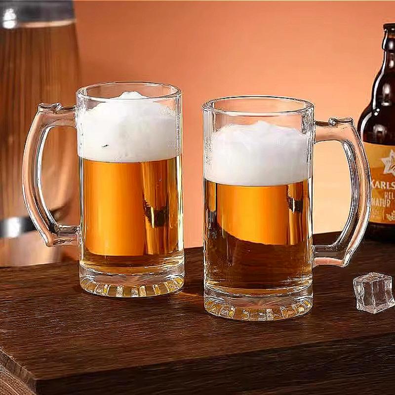 Creative Wine Glass Multiple Capacity Beer Glasses Luxury Wheat Beer Glass with Handle Elegant Water Bottle Juice Beverage Cups