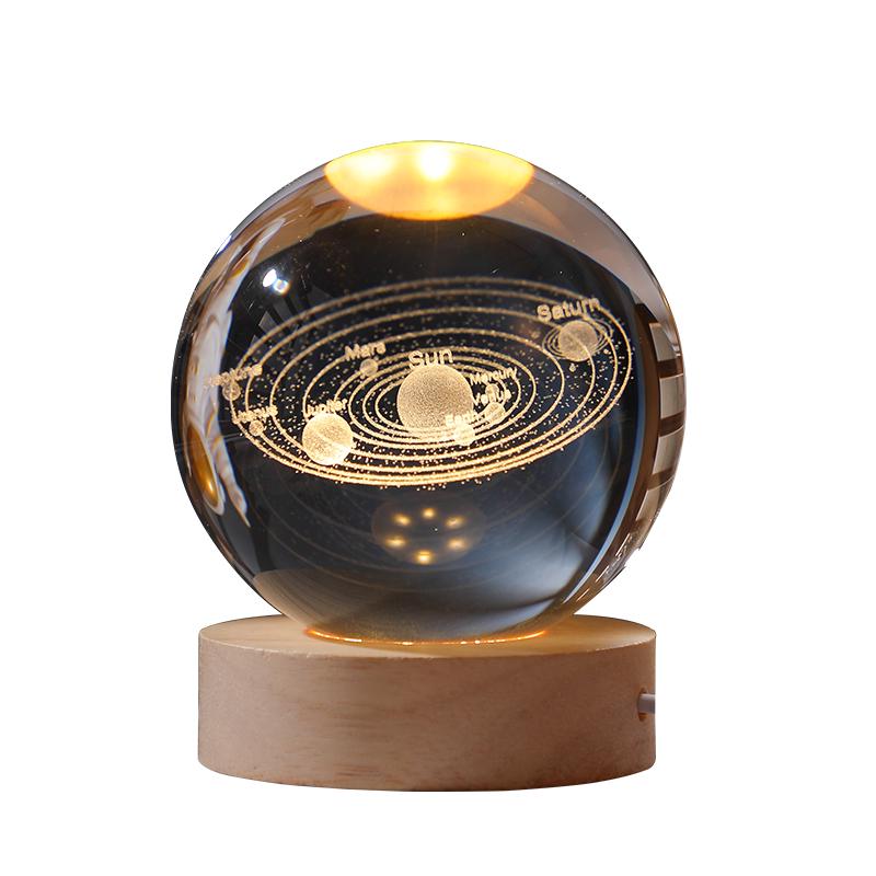 Luminous Starry Sky Crystal Ball Night Light - Creative Glass Ball Gift for Teacher's Day or Birthday Decoration.
