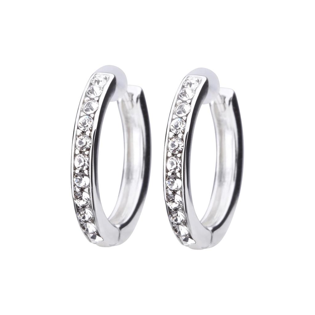 LOKUMI Made in Pt900 Hoop Platinum Nickel Earrings, Japan, Platinum, Post, Pt900, Hypoallergenic, Hoop, Earrings, Catchless, One-touch, Bijou, Pave,
