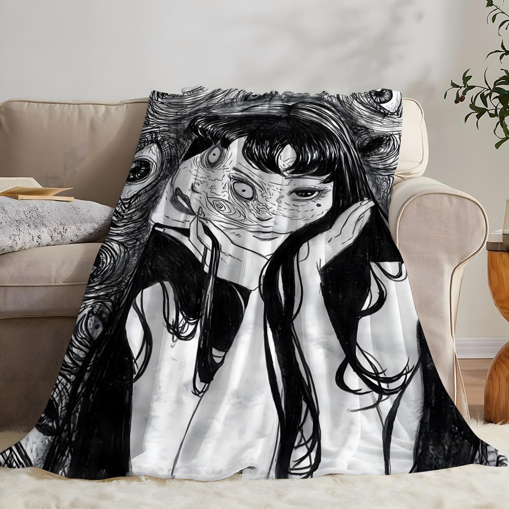 Art Junji Ito Tomie Retro Cool Girl Throw Flannel Throw Blanket: Soft Kid-Friendly Warm Anti-Static All Season Washable Couch