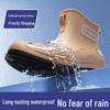 Cross-Border Fashion Men's Short Rain Boots - Trendy, Cool, Warm Rubber Wading Shoes for Outdoors