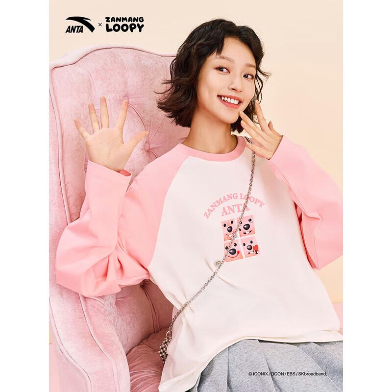 ANTA Women s Colorblock Loose Fit Long Sleeve T-Shirt L