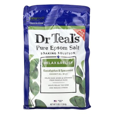 Pure Epsom Salt Soaking Solution, Eucalyptus & Spearmint, 1.36Kg (3Lbs)