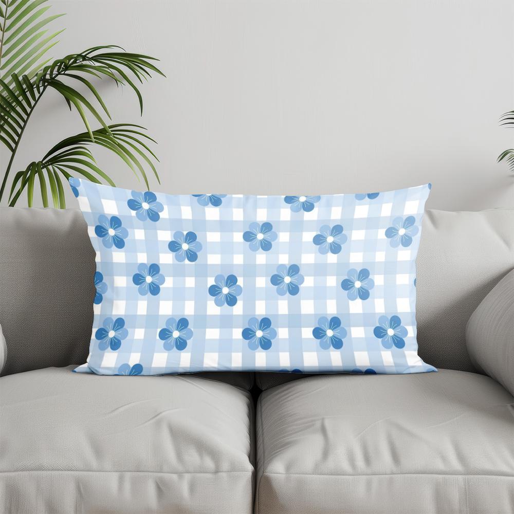 Home Decor Marble & Cherry Blossom Pillow Suitable For Sofa Bedroom Car Pillow Cover Cushion Rectangular Back Cushion