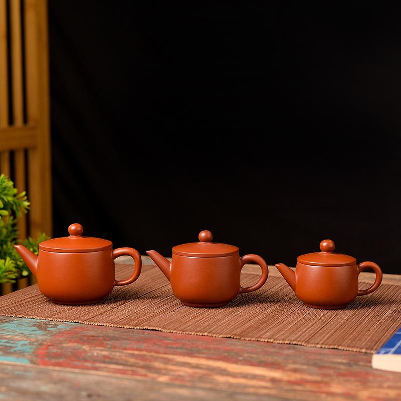 Large, medium and small hand-pulled Zhu clay pot Hanwa purple clay pot brewing teapot tea maker Kung Fu tea set breaking water upside down