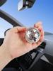 Zrcadlová koule na auto, Lesklá reflexní zrcadlová koule, Kovový řetízek, Třpytivá závěsná dekorace do interiéru auta, 360° odraz světla