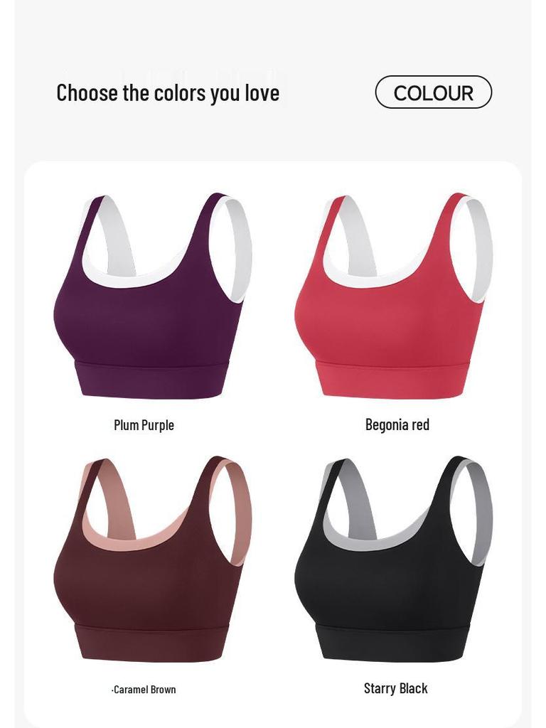 Women's Color Block Sports Bra with Chest Pads - U-Shaped Back Yoga Tank 2026