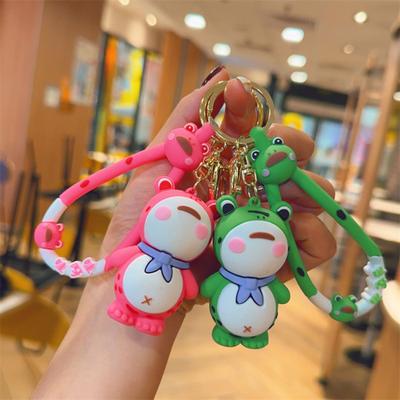 Adorable Frog Keychain Durable Stylish Cartoon Gift Eco-friendly Long Lifespan Cute Couple Pendant for Bags Adult Sex Wear