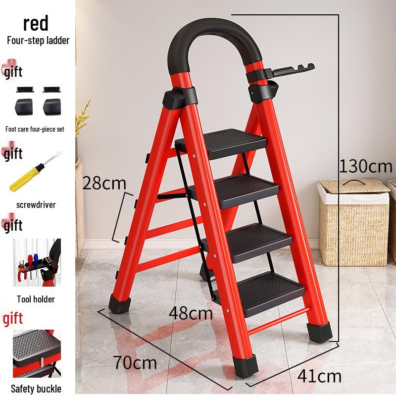 Portable Multifunctional Indoor A-Frame Ladder - 4/5 Step, Folding, Thickened, Telescopic, Mobile