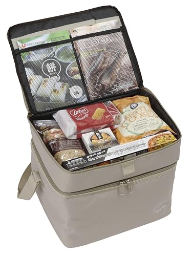 Kapitän Hirsch (Kapitän Hirsch) Kühltasche, Faltbar und Robust, Doppelgrößen-Kühltasche, 6L (oben) / 15L (Unten), Khaki, Monte (UE-648)