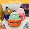 Nylon Kids School Backpack With Color Blocking For Kindergarten And Travel Use