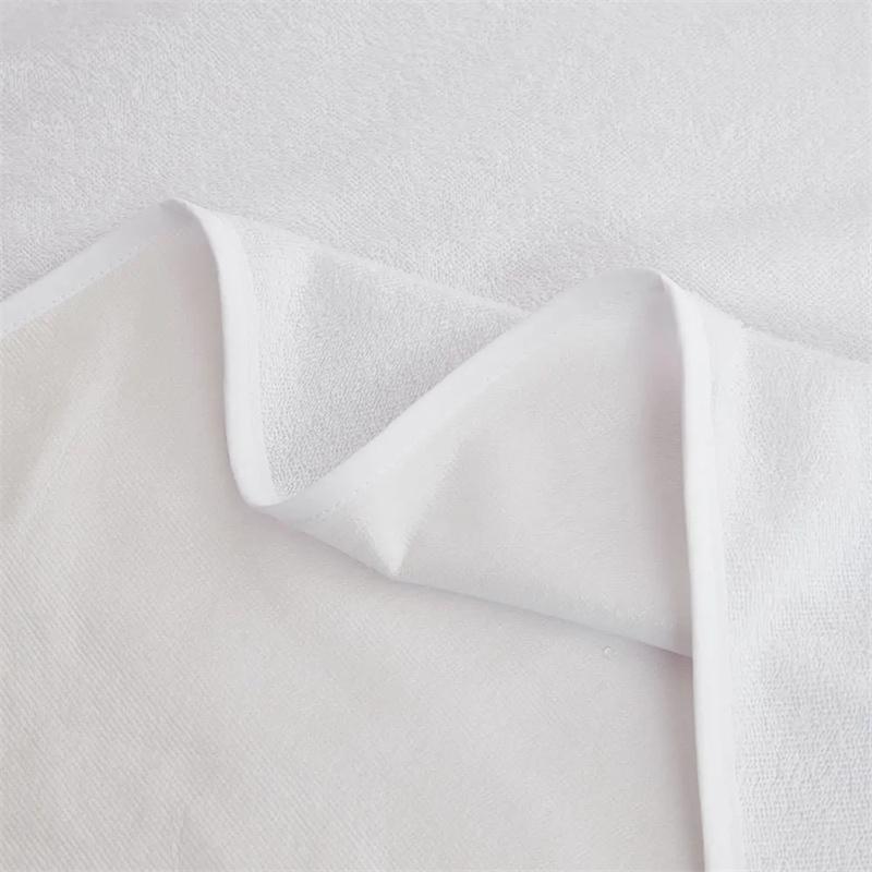Waterproof White Mattress Pad Cover Terry Cloth Bed Fitted Sheet Elastic Belt Fix Mattress Topper Anti Water Sheet
