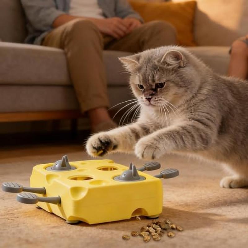 Dtaigou Interactive Cat Toy - Slow Feeder Puzzle Game, Treat Dispenser, Mental Stimulation Enrichment for Kittens, Puppies, Indoor Pets