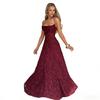 European & American Style Wine Red Spaghetti Strap Sexy Evening Gown for Women