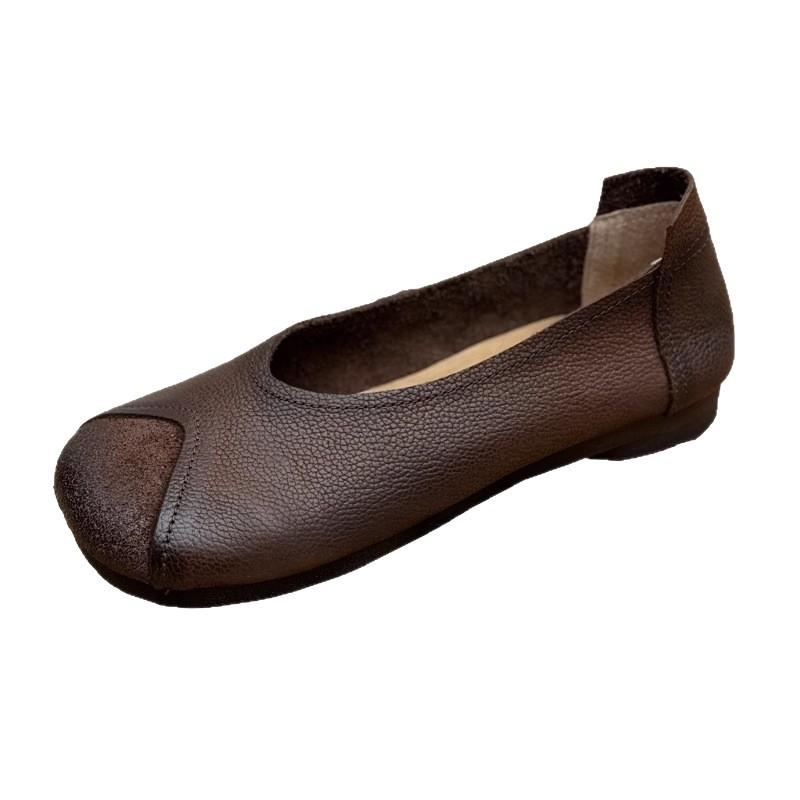 Shoes spring new shoes retro soft-soled single shoes shallow mouth comfortable round head ugly cute women's shoes