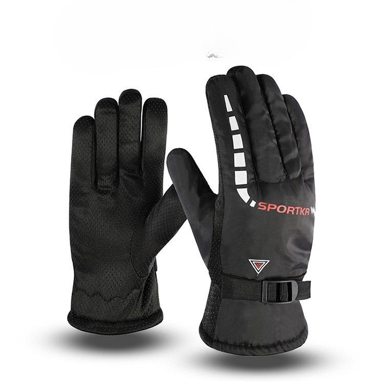 Winter Ski Gloves for Men Thickened  Non Slip  Cotton  Warm  Velvet Windproof  Outdoor Cycling Sports Battery Bike Gloves
