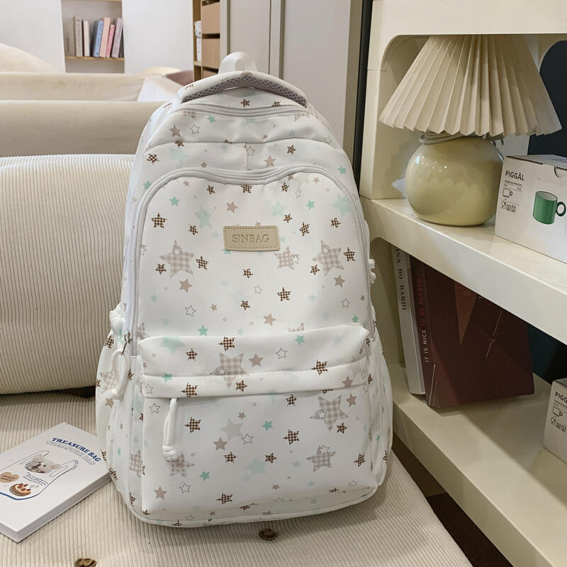 Five-pointed Star Backpack Large Capacity Printed Backpack Student Schoolbag