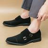 Fashion Men's Suede Patent Leather Monk Strap Slip On Driving Shoes Male Formal Wedding Prom Dress Homecoming Sapatos Tenis Masculino