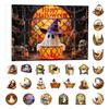 2025 Halloween 2D Ghost Reading Ornament Countdown Set 24 Days Advent Calendar Stained Glass Window Hanging Suncatchers for Home Decor