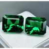 Natural Green Garnet Pair Emerald Cut CERTIFIED 20.10 Ct Loose Gemstone For Gift A-5759