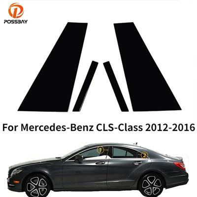 Car Pillar Posts Decoration Styling Window Molding Cover Stickers for Mercedes-Benz CLS-Class 2012-2016