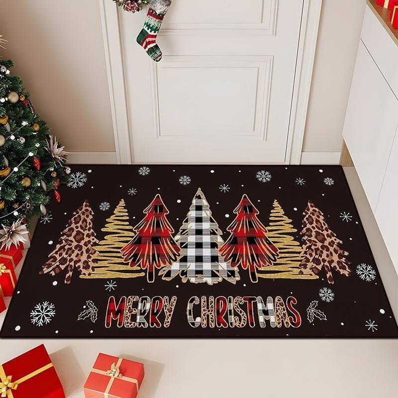Christmas Bedroom Bathroom Bathroom Anti-Slip Carpet Merry Christmas Decorative Carpet Home Decoration