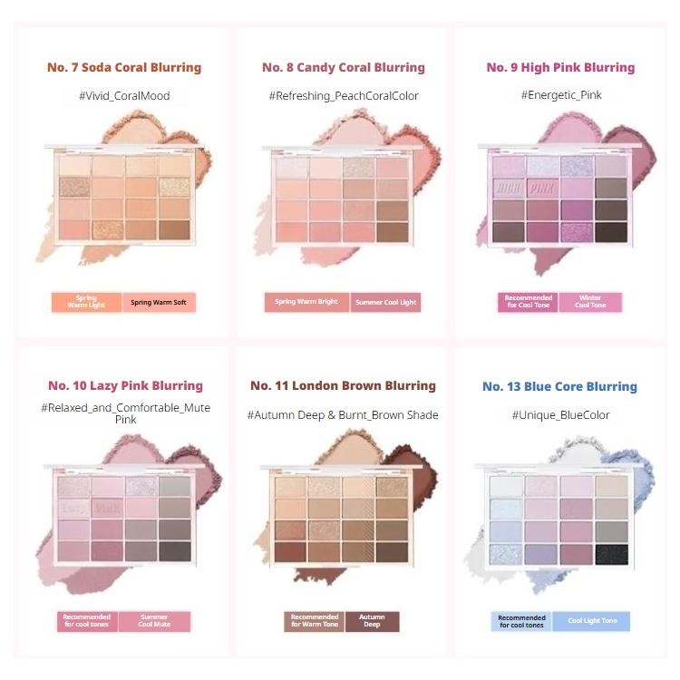 WAKEMAKE Paleta do powiek Soft Blurring (12 opcji)