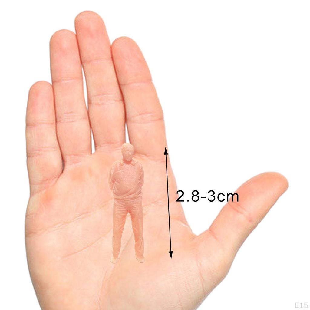 1/64 Figures Tiny People Scenes Unpainted Miniature Model Character Doll for Accessories