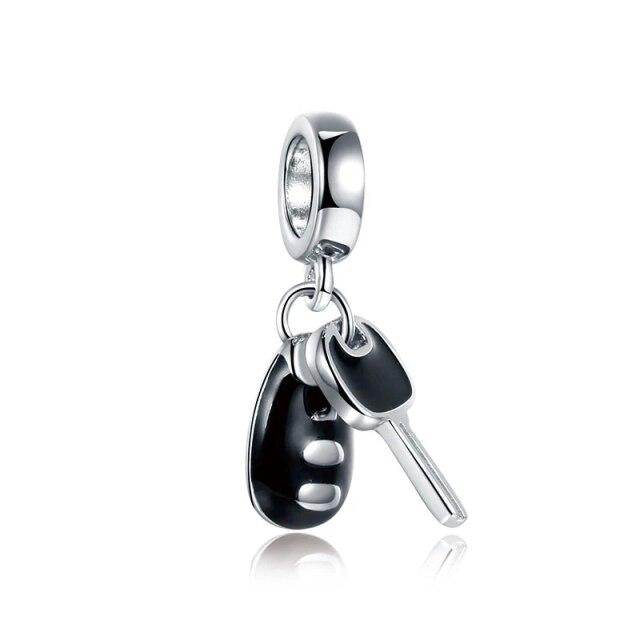 Fit Original European Bracelet 925 Sterling Silver Pink Enamel Dangle Beads Nail Polish Pendant Charms For Women Fashion Jewelry
