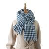 New temperament medium and long warm fashion imitation cashmere fringed scarf student thickened shawl small thousand bird grid scarf women