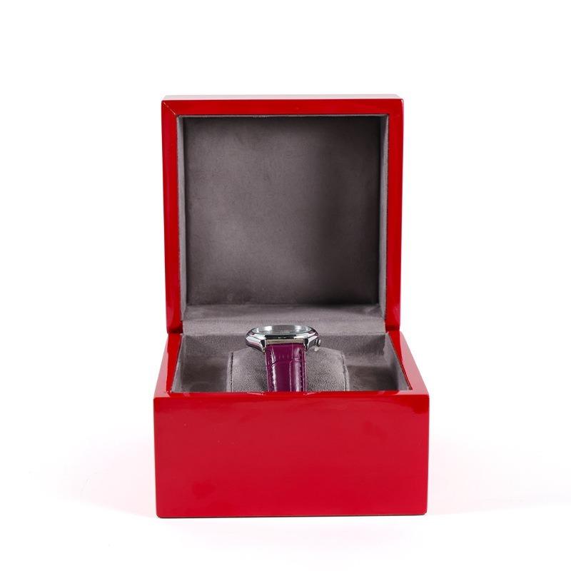 Pojedyncze Pudełko Ekspozycyjne na Zegarek Drewniane Etui do Przechowywania Męskich Zegarków na Rękę Pudełka na Zegarki Mechaniczne Wysokiej Klasy Etui Prezentowe na Zegarki z Poduszką