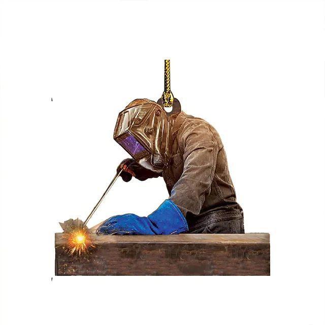 

Cartoon Welder Trendy Acrylic Car Pendant Eyecatching Decor For Home And Auto StyleF