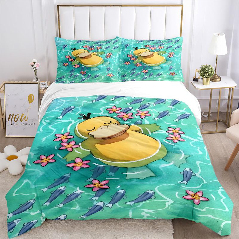 3pcs Pikachu Duvet Cover Set,  Includes 1 Duvet Cover and 1/2 Pillowcases (No Insert) yy251104229