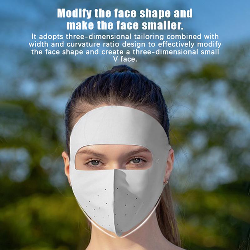 Sunscreen Mask Traceless Women Facekini Ice Silk Anti-Ultraviolet Summer Breathable Thin Cover Whole Face Uv Protection Mask
