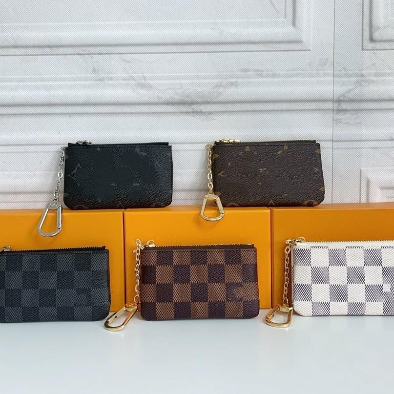 Lyxig Trendig Plånbok med Dragkedja: Korthållare och myntplånbok i läder med nyckelfodral och elegant blommönster