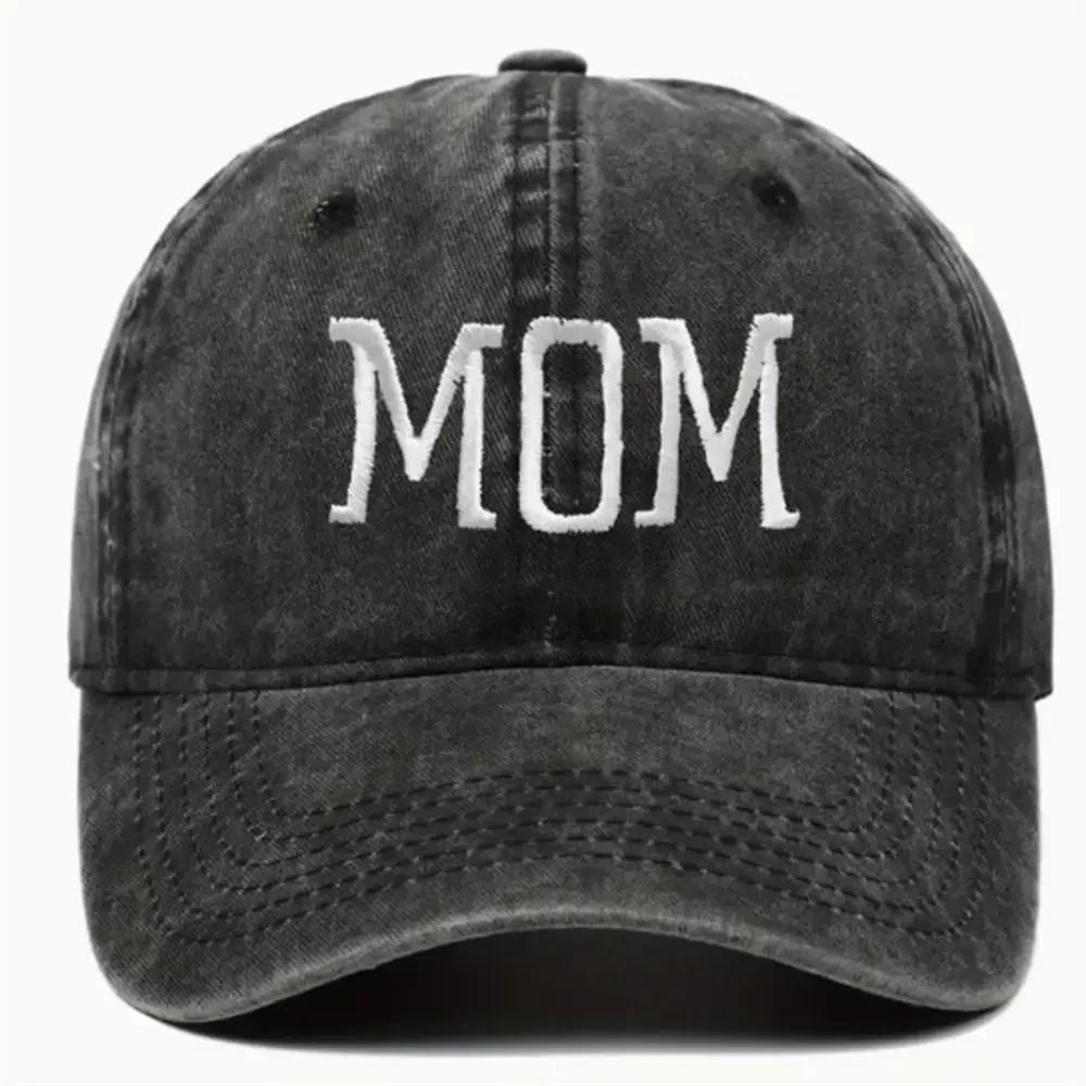 

Кепки бейсболки с вышивкой DAD MOM для занятий спортом на открытом воздухе, винтажные регулируемые кепки с эффектом потертости, выцветшие, бейсболки в стиле хип-хоп