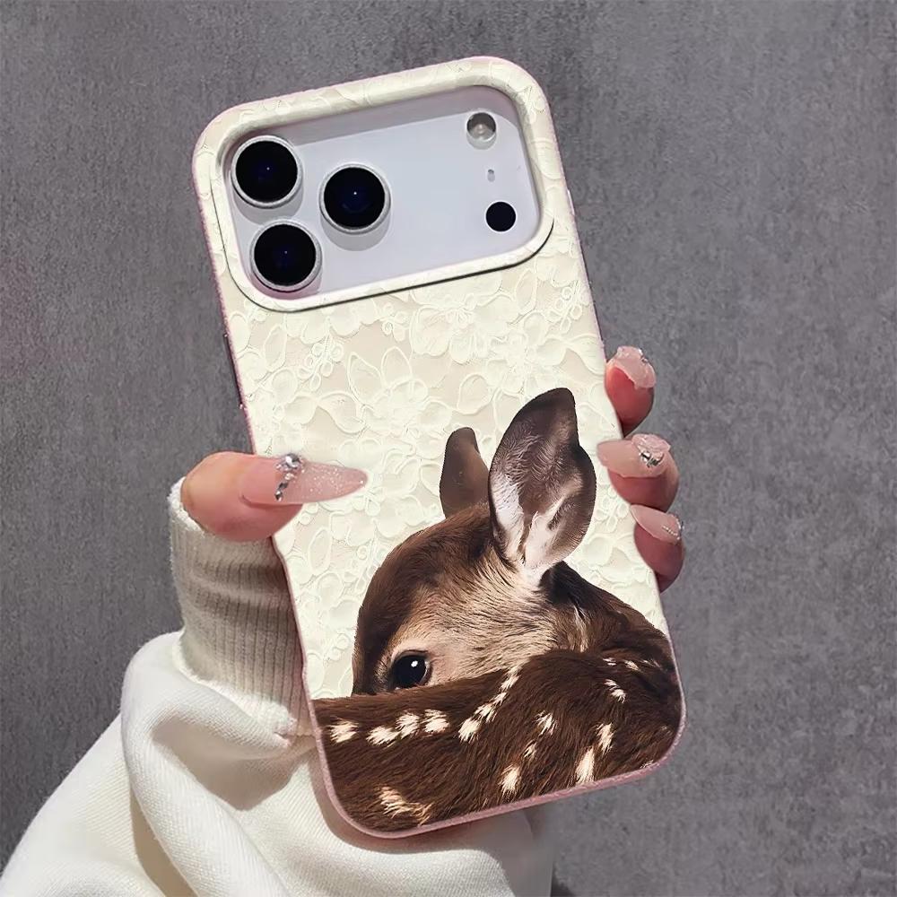 Lace Moose Phone Case For IPhone 16 15 14 13 12 11 Pro Max 17 Air 14 Plus Soft Shockproof Bumper Silicone Back Cover