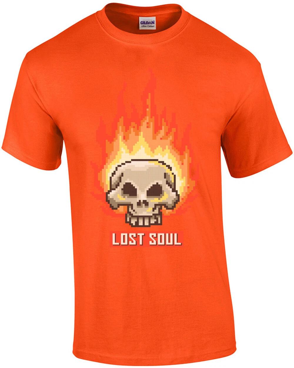 Lost Soul Burning Skull Retro T-Shirt S