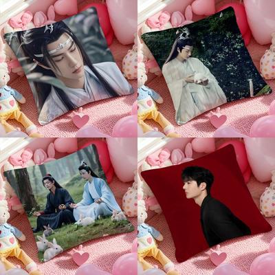 W-Wang Y-Yibo Pillow Case Soft Plush Fabric Double-Sided Printed Cushion Cover Warm Winter Sofa Pillow Case