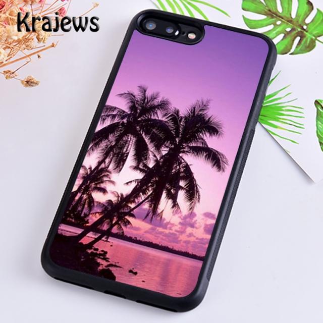 Krajews palm tree sunset ocean beach Phone Case Cover For iPhone 17 Air 16 15 14 plus 11 12 pro max coque Fundas
