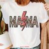 Mama Lighting Leopard Mothers Funny Retro Vintage Unisexs T Shirt Top Ned Vintage Graphic Stretched Casual Streetwear