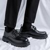 Leather shoes men's formal business British platform casual derby shoes black wedding groom shoes increase 66106-Y