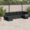 VidaXL Garden Lounge Set with Cushions 7 Pcs, Patio Sofas, Patio Furniture Set, Outdoor Furniture, Black 3221674
