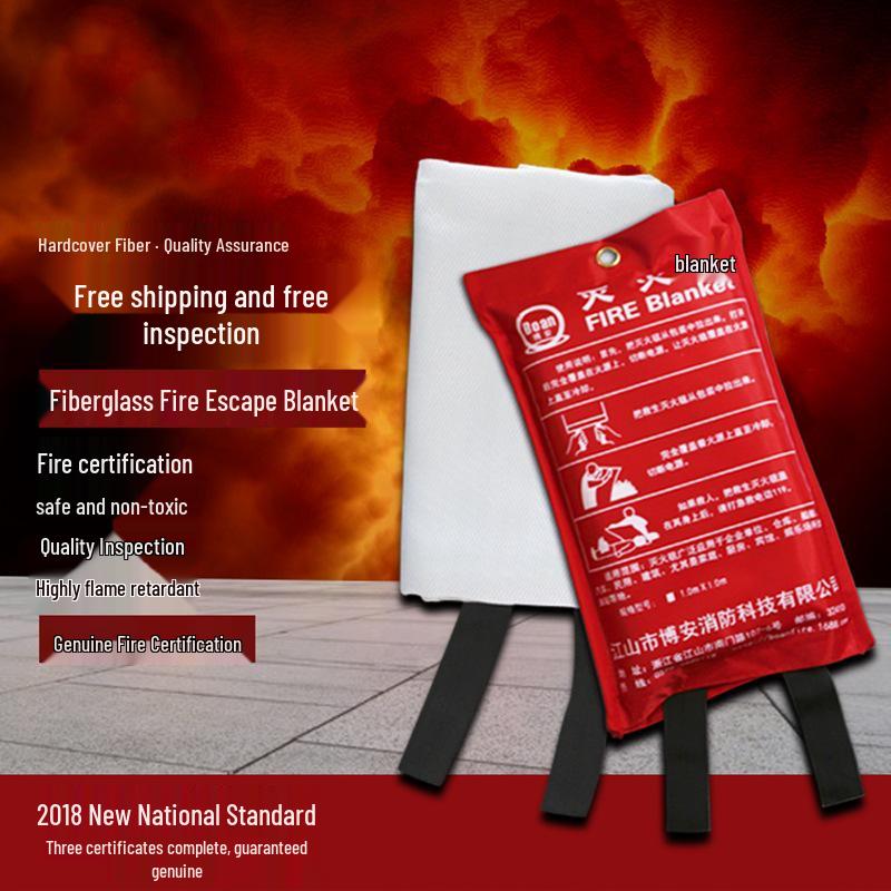 

Fire Blanket: Fiberglass Silicone, Heat Insulation, Flame Retardant, Fire Extinguishing, Home Use. Box
